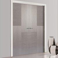 bespoke hermes chocolate grey flush door pair prefinished