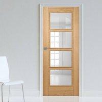 Bespoke Vancouver Oak 4L Door with Clear Glass - Prefinished