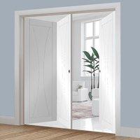 bespoke thrufold verona white primed flush folding 21 door