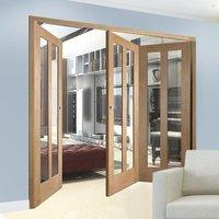 Bespoke Thrufold Novara Oak Glazed Folding 2+1 Door