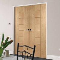 bespoke messina oak flush door pair prefinished