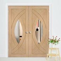 bespoke treviso oak glazed door pair prefinished