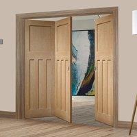 Bespoke Thrufold DX Oak Panel Folding 2+1 Door 1930\'s Style