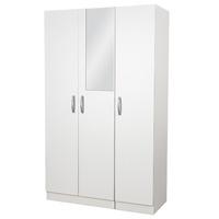 Bella 3 Door Mirrored Wardrobe White