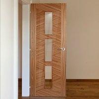 Bespoke Zeus Walnut Glazed Door - Prefinished