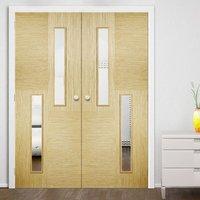 bespoke hermes oak 2l door pair with clear safety glass prefinished