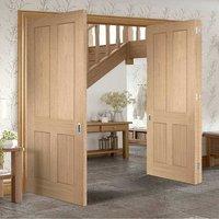 Bespoke Thrufold Victorian Oak 4P Folding 2+1 Door No Raised Mouldings - Prefinished