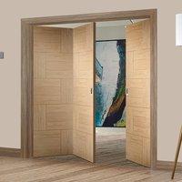 Bespoke Thrufold Ravenna Oak Flush Panel Folding 2+1 Door