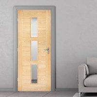 Bespoke Sofia 3L Oak Door with Clear Safety Glass - Prefinished