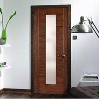 Bespoke Aragon Walnut Door with Frosted Glass - Prefinished