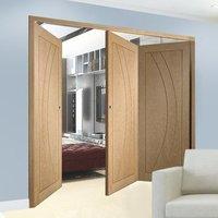 bespoke thrufold salerno oak flush panel folding 21 door