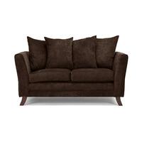 bella 2 seater fabric sofa chocolate