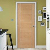 Bespoke Forli Oak Flush Door with Aluminium Inlay - Prefinished