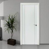 Bespoke Forli White Flush Fire Door with Aluminium Inlay - 1/2 Hour Fire Rated - Prefinished