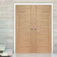 Bespoke Palermo Oak Door Pair with Panel Effect - Prefinished