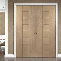 Bespoke Messina Oak Fire Door Pair - 1/2 Hour Fire Rated