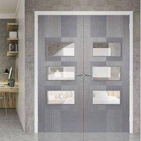 Bespoke Apollo Chocolate Grey 3L Door Pair with Clear Safety Glass - Prefinished