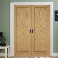 Bespoke Oak 1P Inlay Flush Door Pair - Prefinished