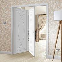 bespoke thrufold pesaro white primed flush folding 20 door