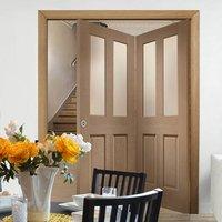 bespoke thrufold malton oak glazed folding 20 door no raised mouldings ...