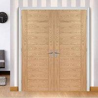 bespoke palermo flush oak door pair with panel effect