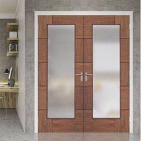 bespoke ravenna walnut glazed door pair prefinished