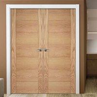 Bespoke Carini 7P Oak Flush Door Pair - Prefinished