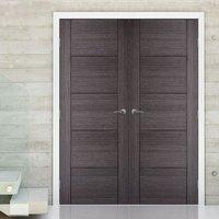 Bespoke Vancouver Ash Grey Fire Rated Door Pair - Prefinished