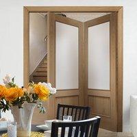 Bespoke Thrufold Andria Oak 1L Glazed Folding 2+0 Door