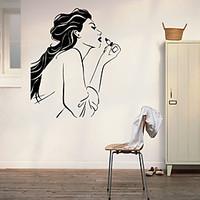 Beauty Wipe Lipstick Figure Home Decal / Girl Bedroom Decoration Wall Stickers