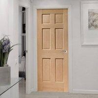 bespoke colonial oak 6 panel door without raised mouldings