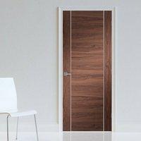 Bespoke Forli Walnut Flush Door with Aluminium Inlay - Prefinished