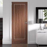 Bespoke Varese Walnut Flush Door with Aluminium Inlay - Prefinished