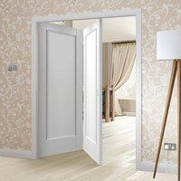 Bespoke Thrufold Pattern 10 1P White Primed Folding 2+0 Door