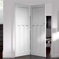 Bespoke Thrufold DX 1930\'s White Primed Panel Folding 2+0 Door