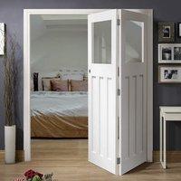 Bespoke Thrufold DX 1930\'s White Primed Glazed Folding 2+0 Door