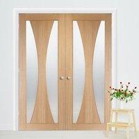 bespoke verona oak glazed door pair