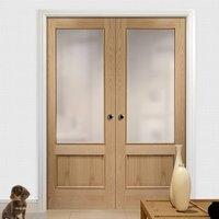 bespoke andria oak 1l glazed door pair