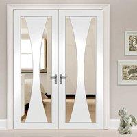 bespoke verona white primed glazed door pair