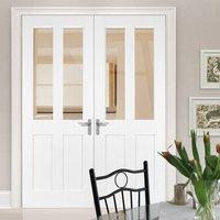 bespoke malton shaker white primed glazed door pair