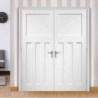 Bespoke DX 1930\'s White Primed Panel Door Pair