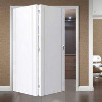 Bespoke Thrufold Forli White Flush Folding 2+0 Door with Aluminium Inlay - Prefinished