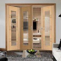 Bespoke Thrufold Latina Oak Glazed Folding 2+1 Door