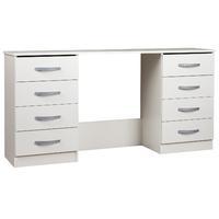 bella twin pedestal dressing table white