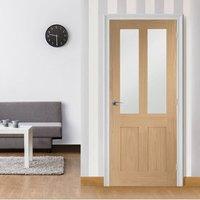 Bespoke Malton Oak Shaker 2 Panel & 2 Pane Glazed Door