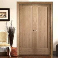 bespoke pattern 10 style 1 panel oak fire door pair 12 hour fire rated