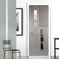 Bespoke Hermes Chocolate Grey Door 2L with Clear Safety Glass - Prefinished