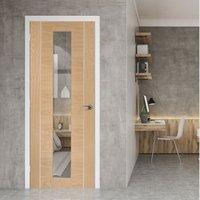 Bespoke Forli Oak Glazed Door with Aluminium Inlay - Prefinished