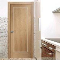Bespoke Varese Oak Flush Door with Aluminium Inlay - Prefinished