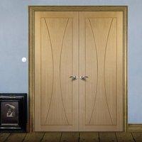 bespoke verona oak flush door pair 12 hour fire rated